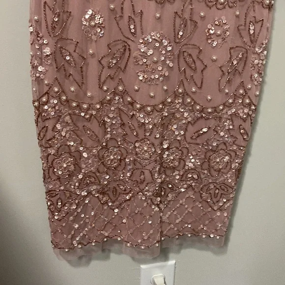 NWT!‎ Adrianna Papell Women's Beaded Mesh Blouson Dress - Picture 5 of 9